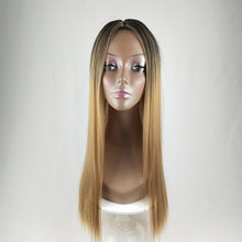 Long straight hair fashion gradient fake hair