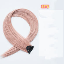 Gradient Color Straight Hair Piece High Temperature Silk Curly Hair