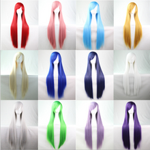 Cos Wig Color Long Straight Hair Cosplay Wig European And American Animation Hot Selling Spot 80cm Fake Found Goods