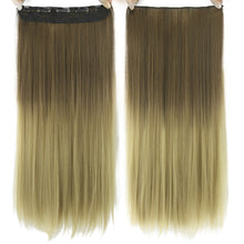 Dyed Gradual Straight Hair Clip Clip, Curtain T-color Hair Extension Piece