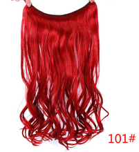 24" Invisible Wire No Clips In Hair Extensions Secret Fish Line Hairpieces Synthetic Straight Wavy Hair Extensions