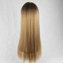 Long straight hair fashion gradient fake hair