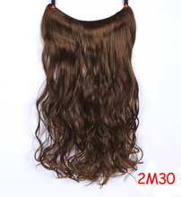 24" Invisible Wire No Clips In Hair Extensions Secret Fish Line Hairpieces Synthetic Straight Wavy Hair Extensions