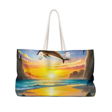 "Beach Scene with Dolphins" Weekender Bag