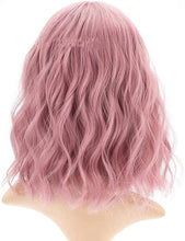 European And American Style Wig Pink Water Ripple Short Curly Hair